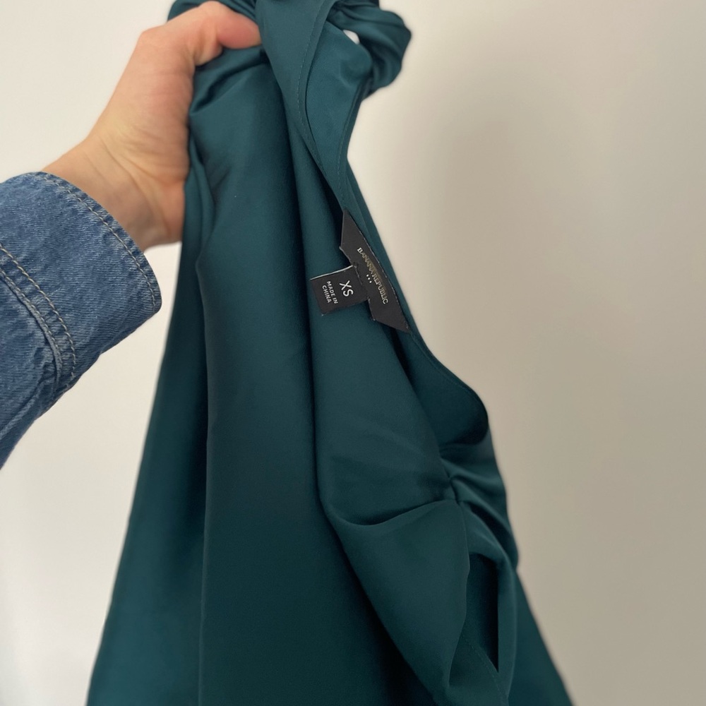 Banana Republic Women's Dark Teal Sleeveless satin dress